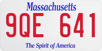 MA license plate 9QE641