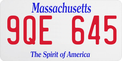 MA license plate 9QE645