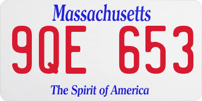 MA license plate 9QE653