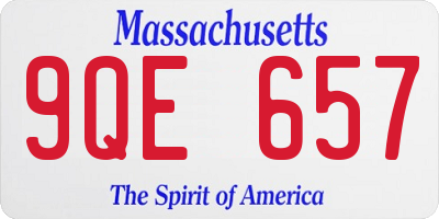 MA license plate 9QE657