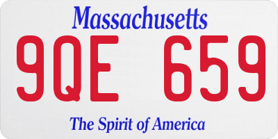 MA license plate 9QE659
