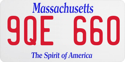 MA license plate 9QE660