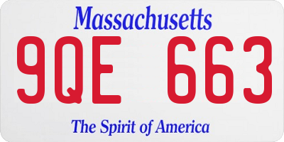 MA license plate 9QE663