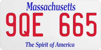 MA license plate 9QE665