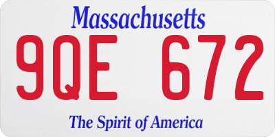 MA license plate 9QE672
