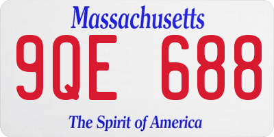 MA license plate 9QE688