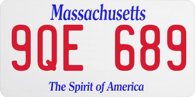 MA license plate 9QE689