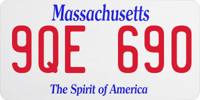 MA license plate 9QE690