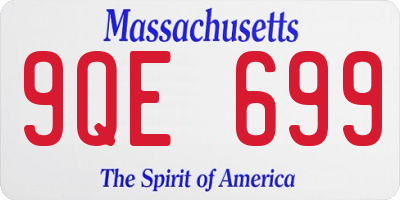 MA license plate 9QE699