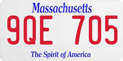 MA license plate 9QE705