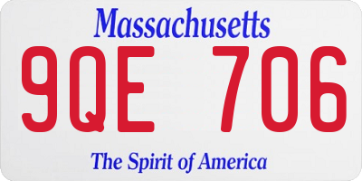 MA license plate 9QE706