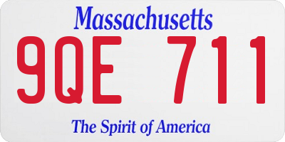 MA license plate 9QE711