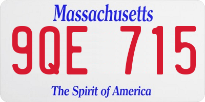 MA license plate 9QE715
