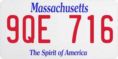 MA license plate 9QE716