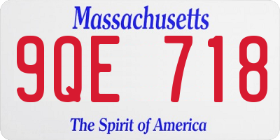 MA license plate 9QE718