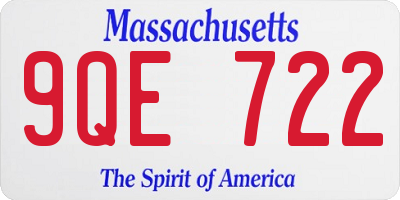 MA license plate 9QE722