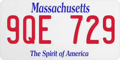 MA license plate 9QE729