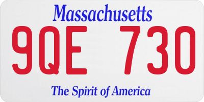 MA license plate 9QE730