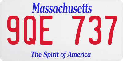MA license plate 9QE737