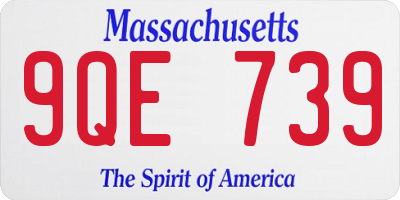 MA license plate 9QE739