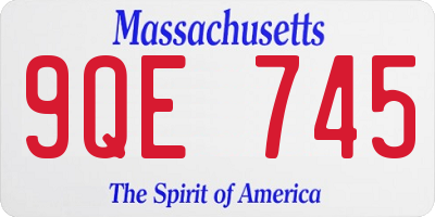 MA license plate 9QE745