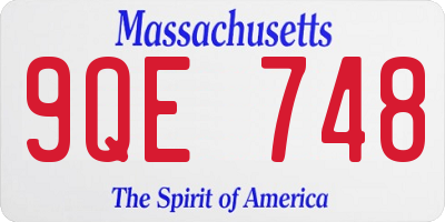 MA license plate 9QE748