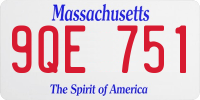 MA license plate 9QE751