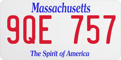 MA license plate 9QE757