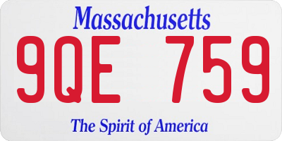 MA license plate 9QE759