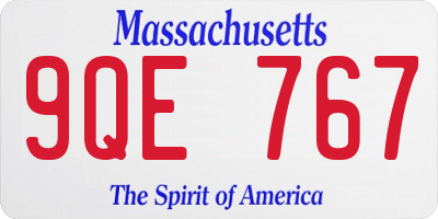 MA license plate 9QE767