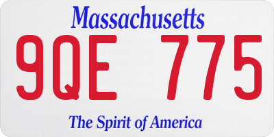 MA license plate 9QE775