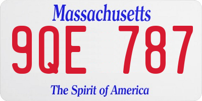 MA license plate 9QE787