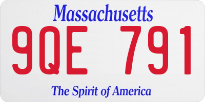MA license plate 9QE791