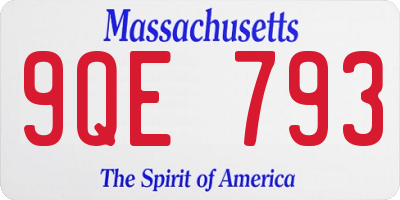 MA license plate 9QE793