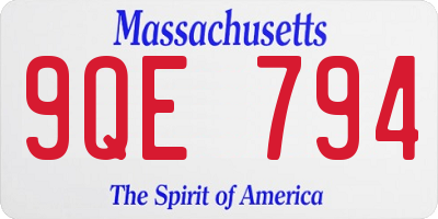 MA license plate 9QE794