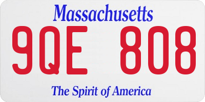 MA license plate 9QE808
