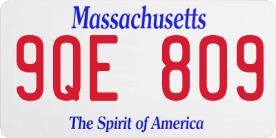 MA license plate 9QE809