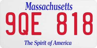 MA license plate 9QE818