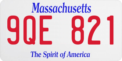 MA license plate 9QE821