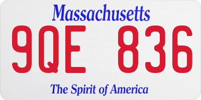 MA license plate 9QE836