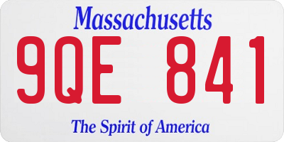 MA license plate 9QE841