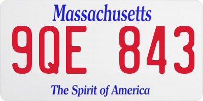 MA license plate 9QE843
