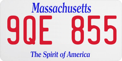 MA license plate 9QE855