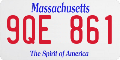 MA license plate 9QE861
