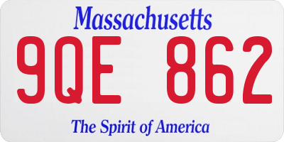 MA license plate 9QE862