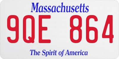 MA license plate 9QE864