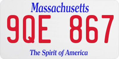MA license plate 9QE867