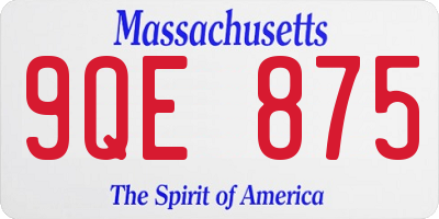 MA license plate 9QE875