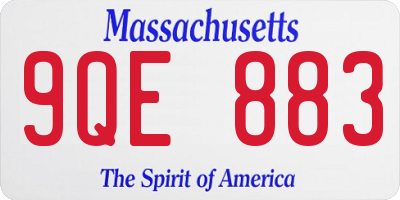 MA license plate 9QE883