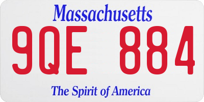 MA license plate 9QE884